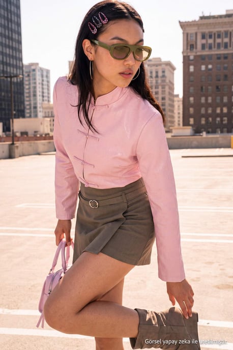 TRENDYOLMİLLA Damen Khaki Einfarbig Kurz / Mini Röcke - Image 4