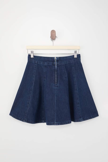 TRENDYOLMİLLA Damen Dunkelblau Einfarbig Kurz / Mini Skater Röcke - Image 5