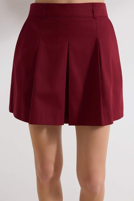 TRENDYOLMİLLA Damen Bordeaux Einfarbig Kurz / Mini A-Linie Röcke - Image 5