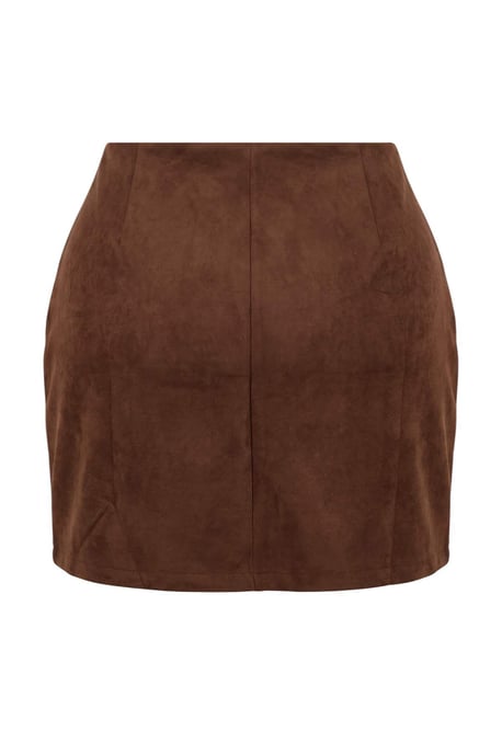 Trendyol Curve Damen Braun Einfarbig Kurz / Mini Große Größen Röcke - Image 3
