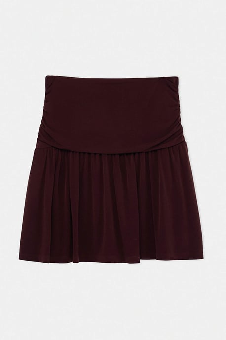 Trendyol Curve Damen Braun Einfarbig Kurz / Mini Skater Große Größen Röcke - Image 3