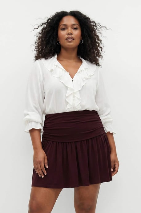 Trendyol Curve Damen Braun Einfarbig Kurz / Mini Skater Große Größen Röcke - Image 6