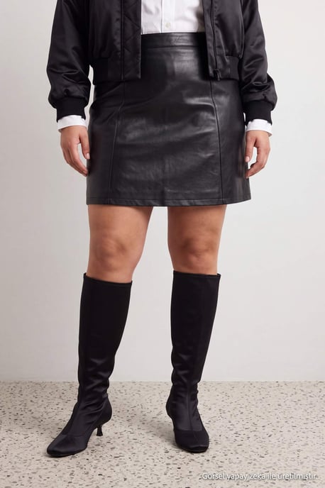 Trendyol Curve Damen Einfarbig Kurz / Mini Große Größen Röcke - Image 6