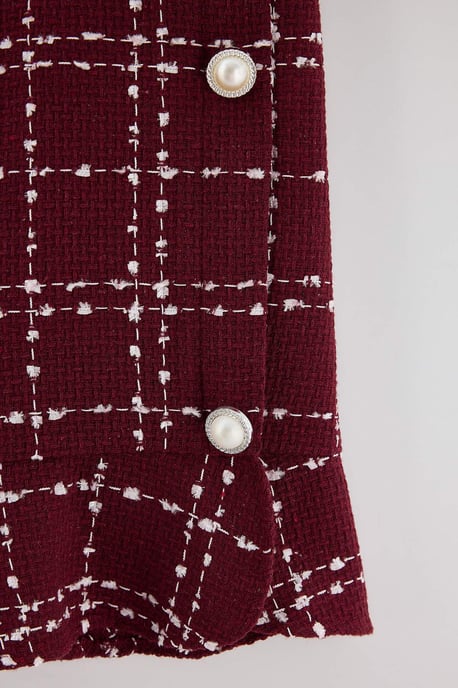 Trendyol Curve Damen Bordeaux Gestreift Kurz / Mini Große Größen Röcke - Image 5