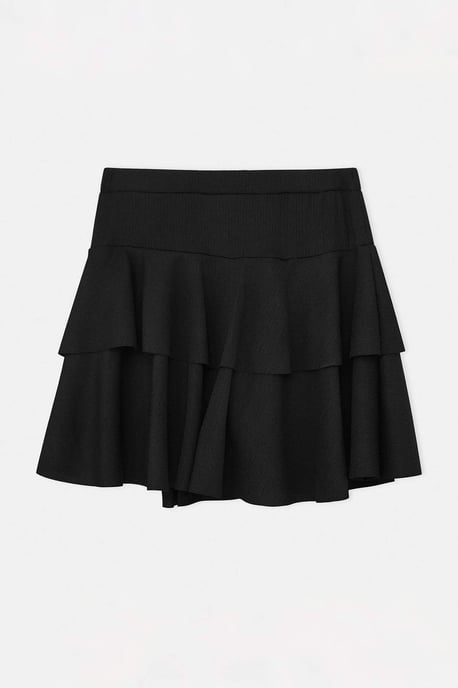 Trendyol Curve Damen Schwarz Einfarbig Kurz / Mini Skater Große Größen Röcke - Image 4