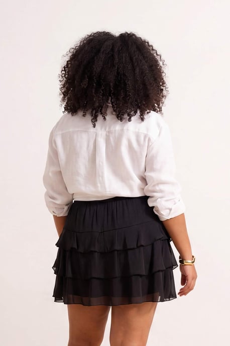 Trendyol Curve Damen Schwarz Geblümt Kurz / Mini Große Größen Röcke - Image 5