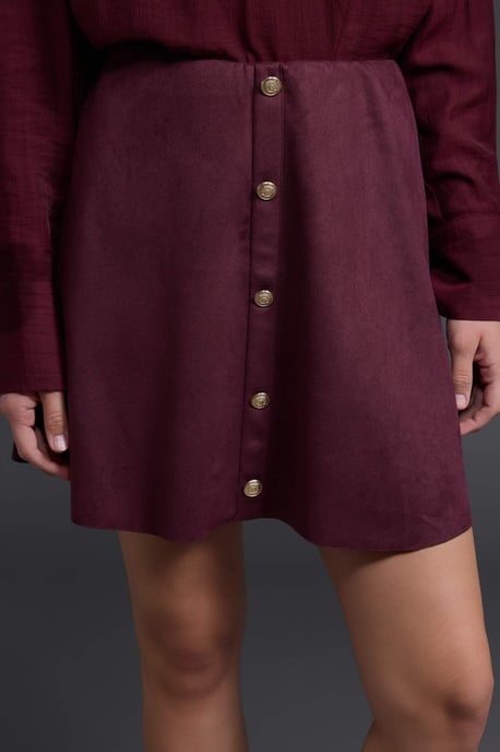 TRENDYOLMİLLA Damen Bordeaux Einfarbig Kurz / Mini A-Linie Röcke - Image 2
