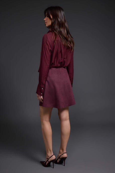 TRENDYOLMİLLA Damen Bordeaux Einfarbig Kurz / Mini A-Linie Röcke - Image 3