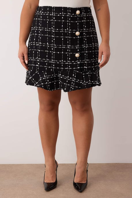 Trendyol Curve Damen Schwarz Gestreift Kurz / Mini Große Größen Röcke - Image 2