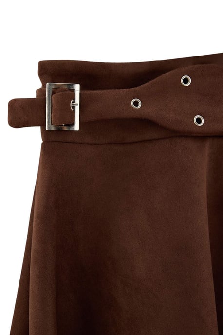 Trendyol Curve Damen Braun Einfarbig Kurz / Mini Große Größen Röcke - Image 2