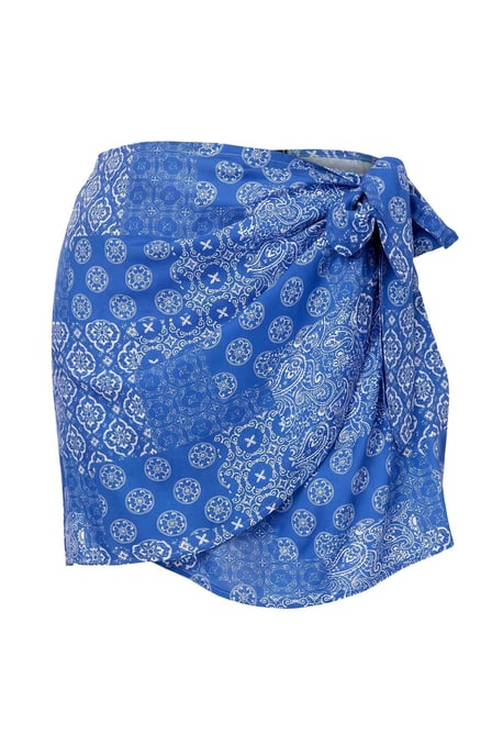 TRENDYOLMİLLA Damen Blau Ethno-Muster Extra Kurz / Super Mini Röcke - Image 3