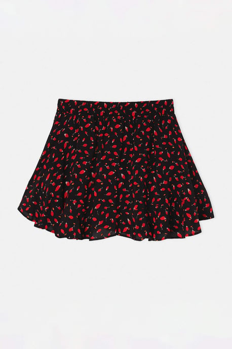 Trendyol Curve Damen Schwarz Geblümt Kurz / Mini Große Größen Röcke - Image 5