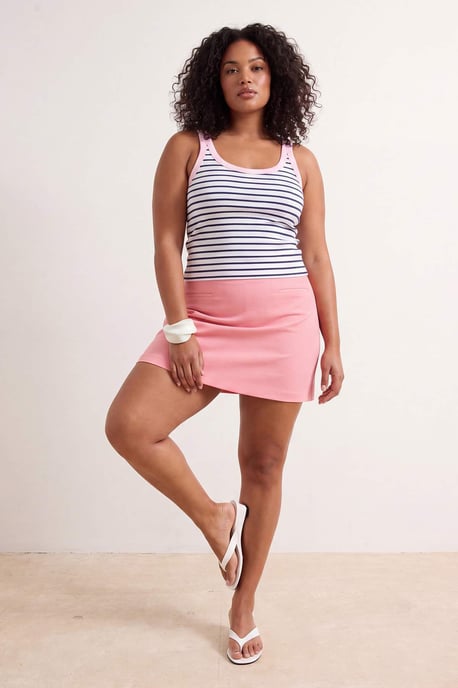 Trendyol Curve Damen Rosa Einfarbig Kurz / Mini Große Größen Röcke - Image 2
