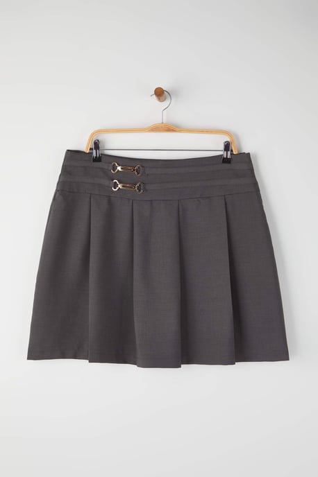 Trendyol Curve Damen Grau Einfarbig Kurz / Mini Große Größen Röcke - Image 4