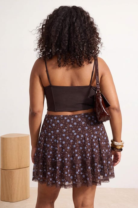 Trendyol Curve Damen Mehrfarbig Geblümt Kurz / Mini Große Größen Röcke - Image 2