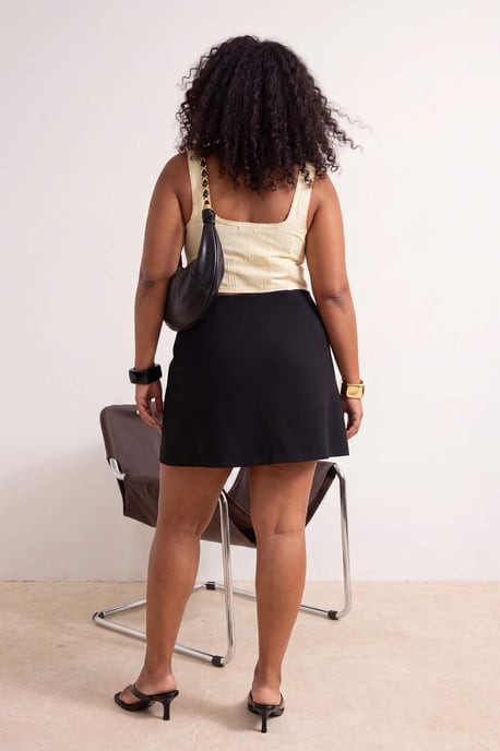 Trendyol Curve Damen Schwarz Einfarbig Kurz / Mini Große Größen Röcke - Image 2