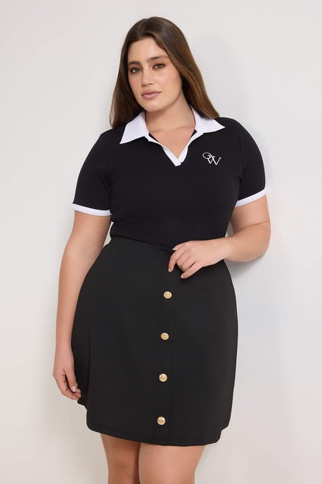 Trendyol Curve Damen Schwarz Einfarbig Kurz / Mini Große Größen Röcke - Image 3