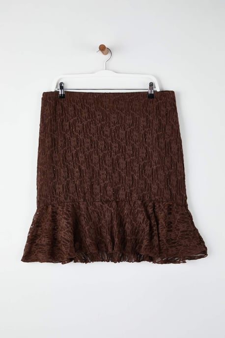 Trendyol Curve Damen Braun Einfarbig Kurz / Mini Große Größen Röcke - Image 5