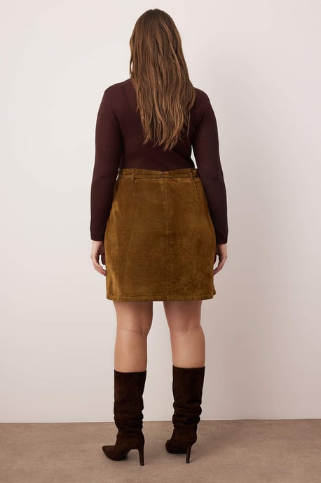 Trendyol Curve Damen Braun Einfarbig Kurz / Mini Große Größen Röcke - Image 3