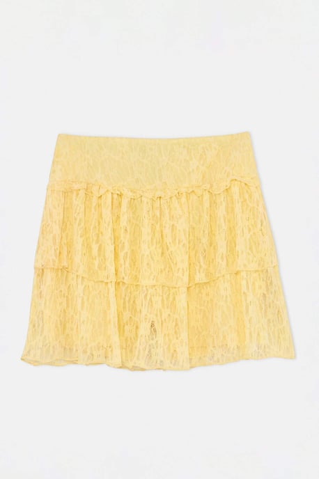 Trendyol Curve Damen Gelb Einfarbig Kurz / Mini Große Größen Röcke - Image 3