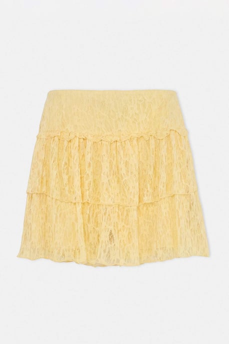 Trendyol Curve Damen Gelb Einfarbig Kurz / Mini Große Größen Röcke - Image 4