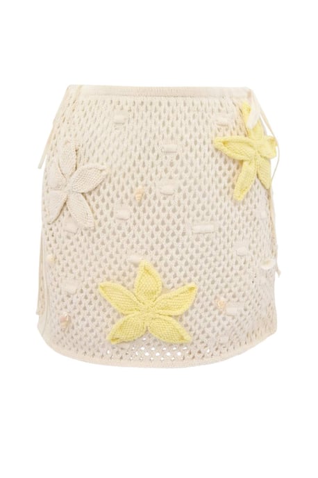 TRENDYOLMİLLA Damen Beige Geblümt Kurz / Mini Bleistift Rock Röcke - Image 3