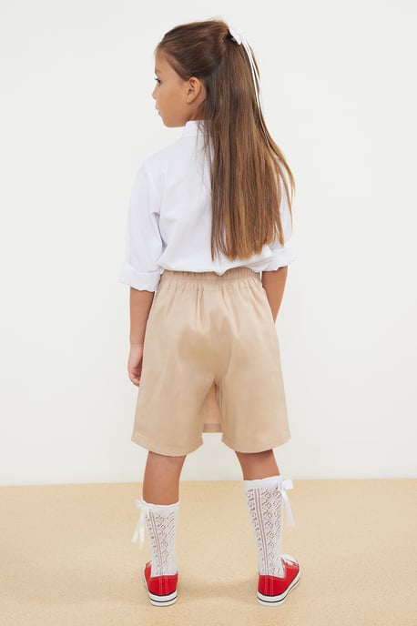 TRENDYOLKIDS Mädchen Beige Einfarbig Kurz / Mini Basic A-Linie Röcke - Image 3