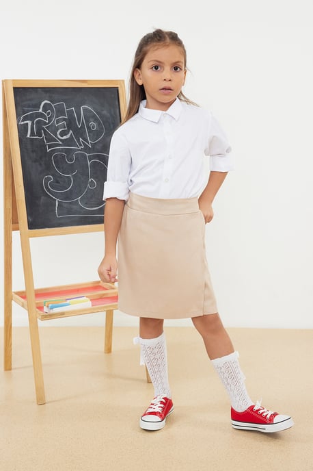 TRENDYOLKIDS Mädchen Beige Einfarbig Kurz / Mini Basic A-Linie Röcke - Image 6