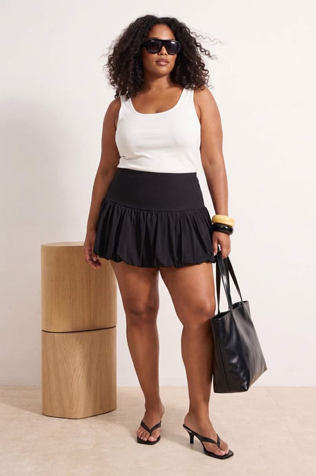 Trendyol Curve Damen Schwarz Einfarbig Kurz / Mini Große Größen Röcke - Image 6