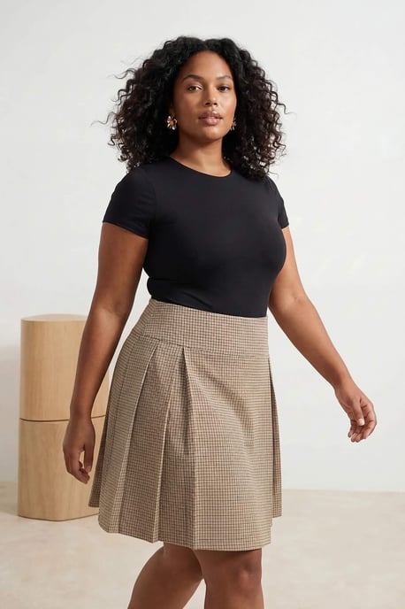 Trendyol Curve Damen Mehrfarbig Kariert Kurz / Mini Große Größen Röcke - Image 6
