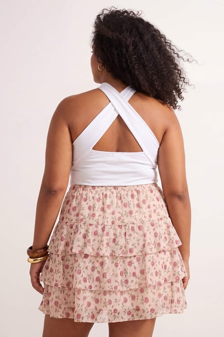 Trendyol Curve Damen Mehrfarbig Geblümt Kurz / Mini Große Größen Röcke - Image 3