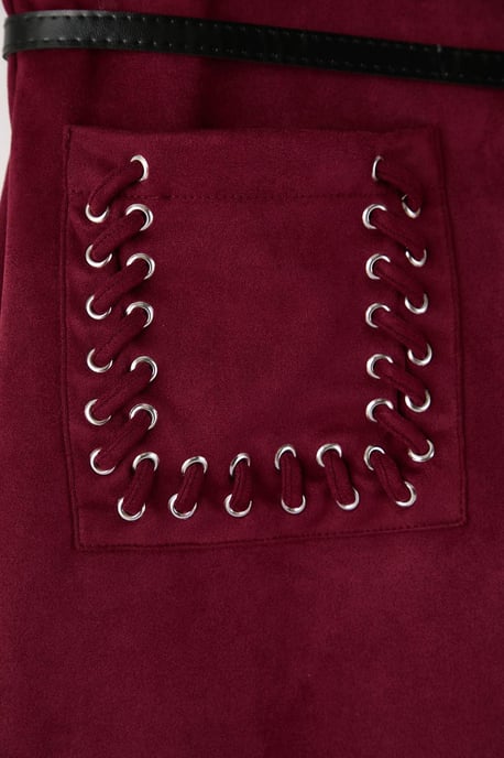 Trendyol Curve Damen Bordeaux Einfarbig Kurz / Mini Große Größen Röcke - Image 5