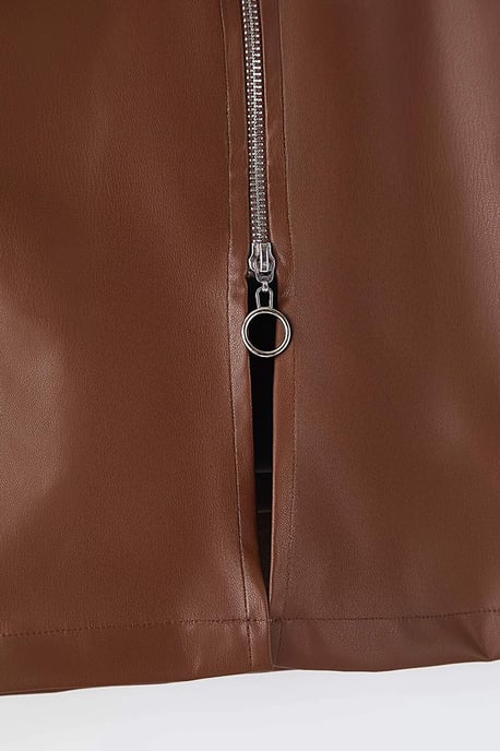Trendyol Curve Damen Braun Einfarbig Kurz / Mini Große Größen Röcke - Image 5