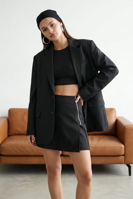 TRENDYOLMİLLA Damen Schwarz Einfarbig Kurz Hosenrock Hosenrock Röcke - Image 6