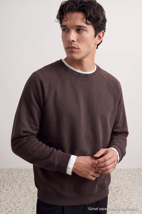 TRENDYOL MAN Herren Einfarbig Lang Oversize Sweatshirts - Image 3