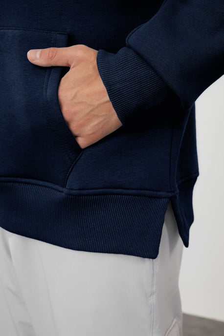 TRENDYOL MAN Herren Dunkelblau Einfarbig Lang Oversize Sweatshirts - Image 4