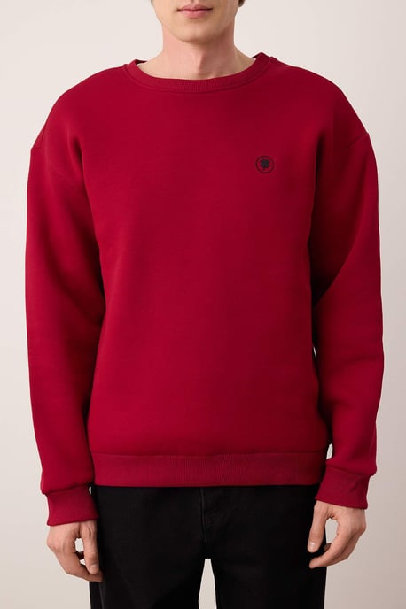 TRENDYOL MAN Herren Rot Geblümt Lang Oversize Sweatshirts - Image 2