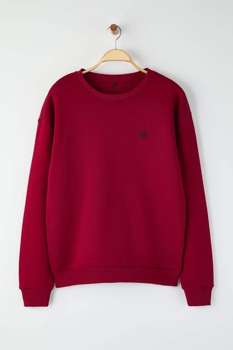 TRENDYOL MAN Herren Rot Geblümt Lang Oversize Sweatshirts - Image 4