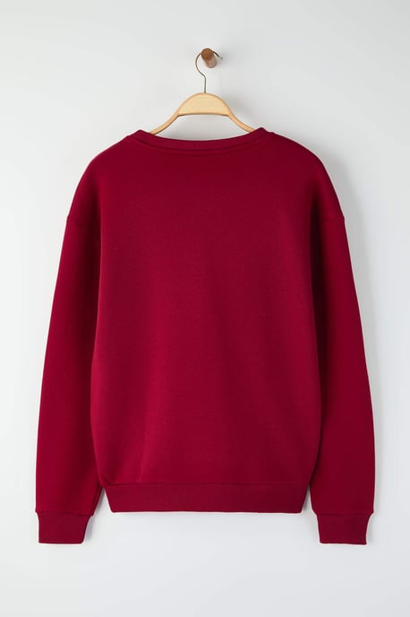 TRENDYOL MAN Herren Rot Geblümt Lang Oversize Sweatshirts - Image 5