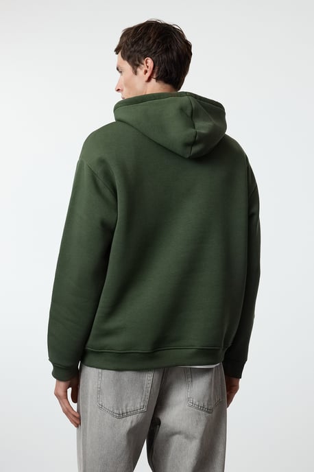 TRENDYOL MAN Herren Khaki Slogan Lang Oversize Sweatshirts - Image 4