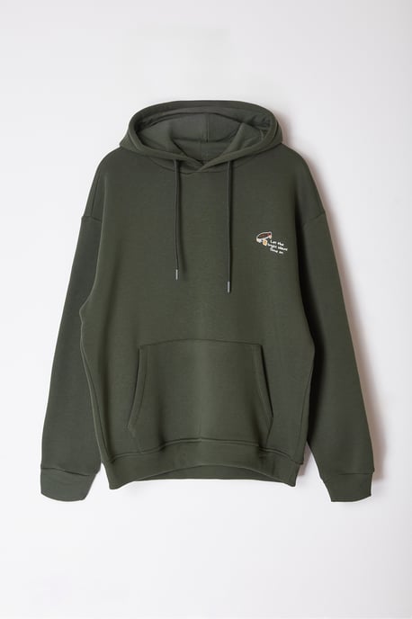 TRENDYOL MAN Herren Khaki Slogan Lang Oversize Sweatshirts - Image 5