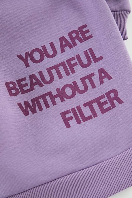 TRENDYOLKIDS Mädchen Lila Slogan Lang Regular Fit Sweatshirts - Image 3