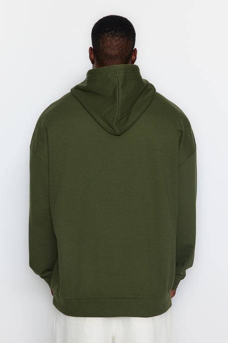 TRENDYOL MAN Herren Khaki Einfarbig Lang Oversize Große Größen Sweatshirts - Image 5