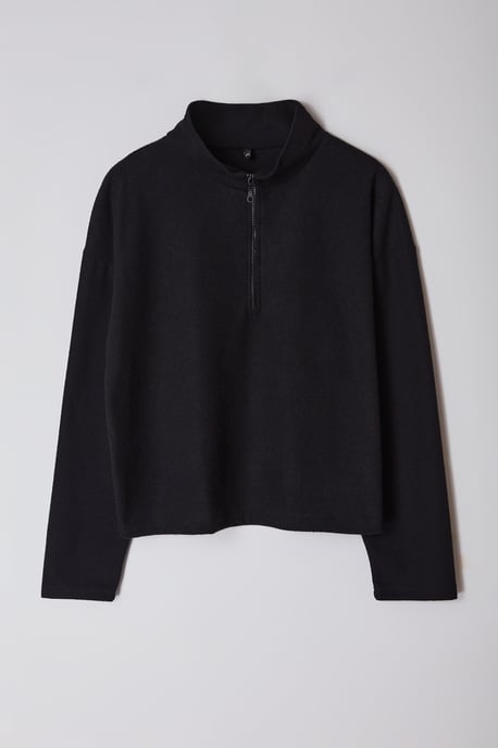 Trendyol Curve Damen Schwarz Einfarbig Lang Oversize Große Größen Sweatshirts - Image 5
