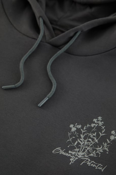 TRENDYOL MAN Herren Grau Geblümt Lang Oversize Sweatshirts - Image 3