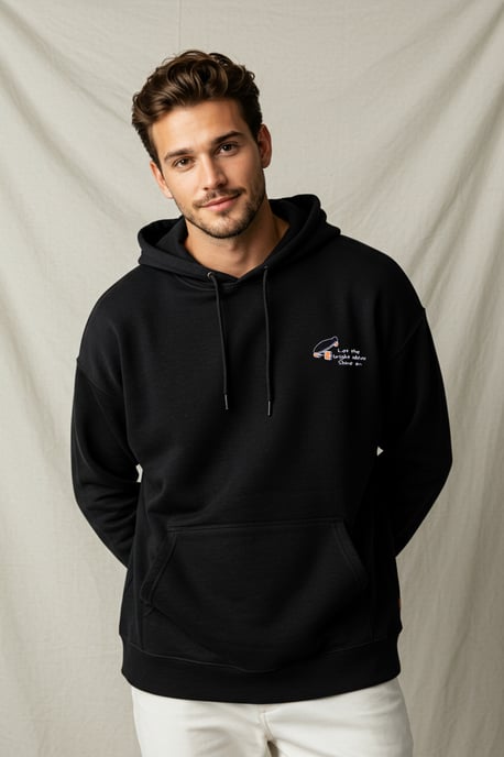TRENDYOL MAN Herren Schwarz Slogan Lang Oversize Sweatshirts - Image 4