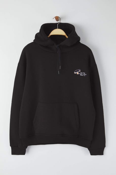 TRENDYOL MAN Herren Schwarz Slogan Lang Oversize Sweatshirts - Image 5