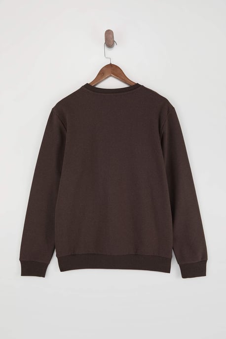 TRENDYOL MAN Herren Braun Einfarbig Lang Regular Fit Sweatshirts - Image 5