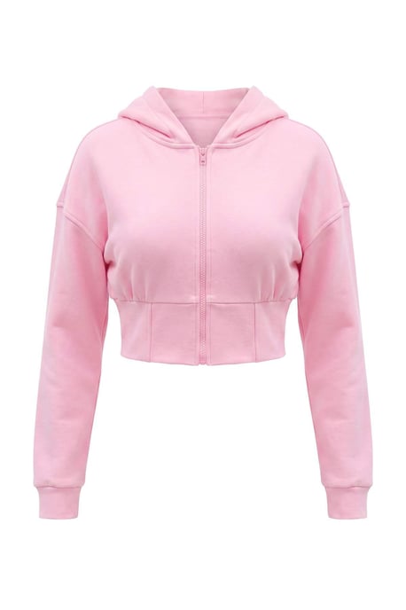 TRENDYOLMİLLA Damen Rosa Einfarbig Lang Tailliert Sweatshirts - Image 5