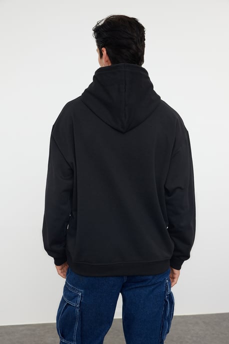 TRENDYOL MAN Herren Schwarz Einfarbig Lang Oversize Sweatshirts - Image 4